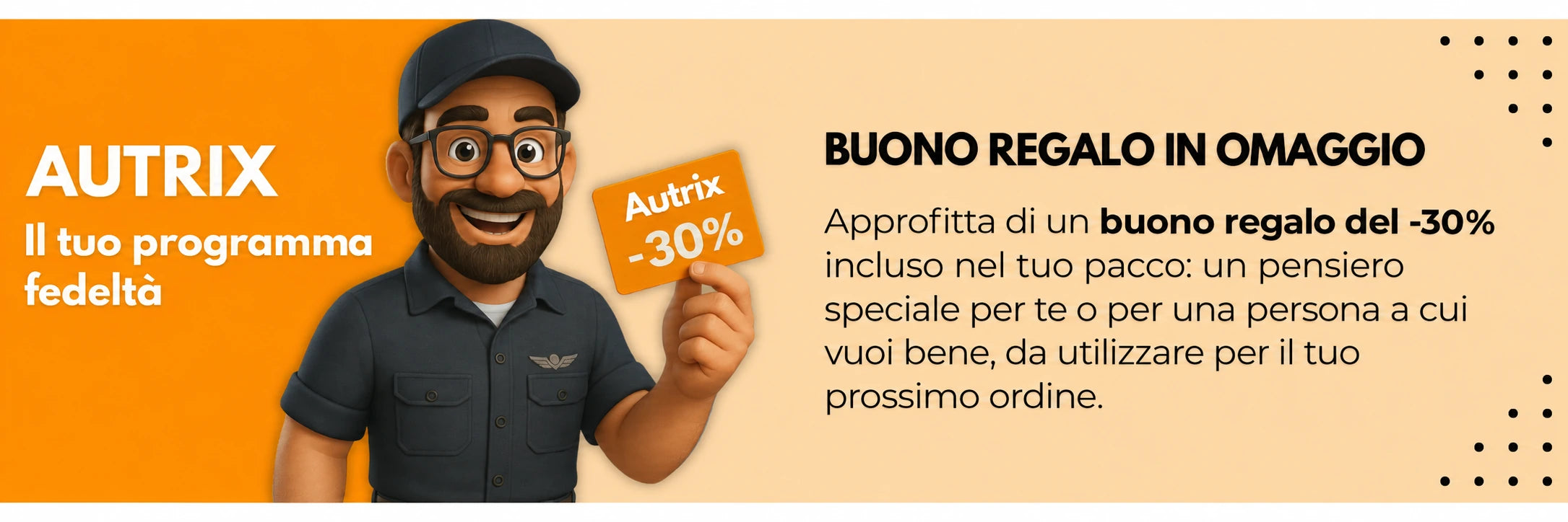 Autrix — Buono regalo del 30% incluso nel tuo pacco per il prossimo ordine